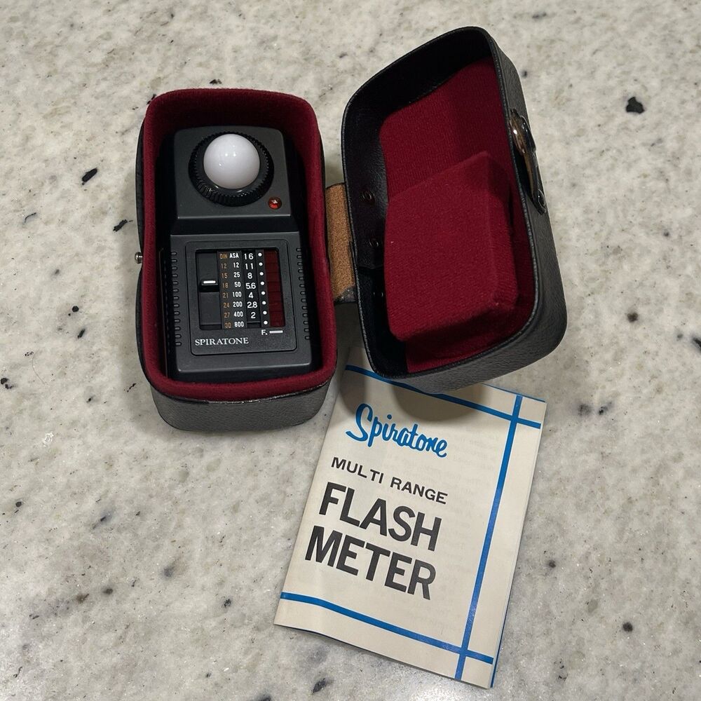Vintage Spiratone Multi Range Flash Meter W/ Case Very Good Used Condition Japan
